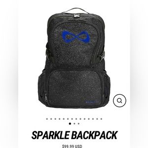 Cheer/Dance Nfinity lightweight bag Sparkly black & blue, 4 pockets, 2 side